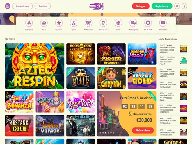 YoYoCasino Screenshot