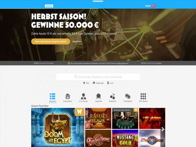 Wunderino Casino Screenshot
