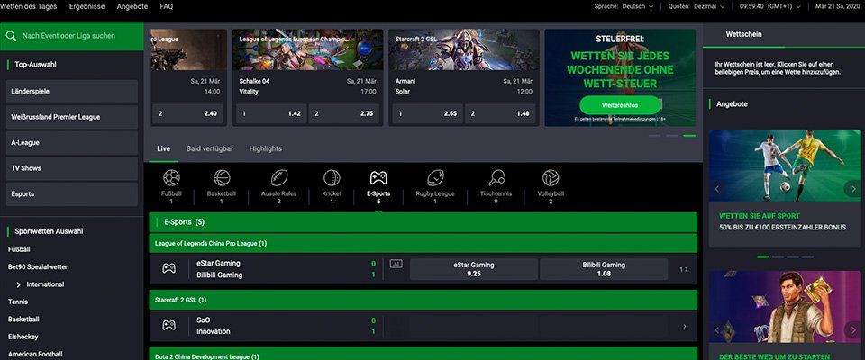 Bet90 Sportwetten