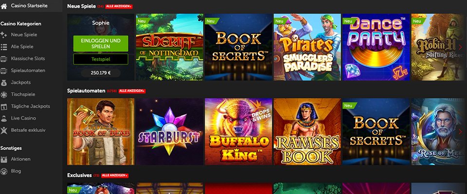 Betsafe Casino Spiele