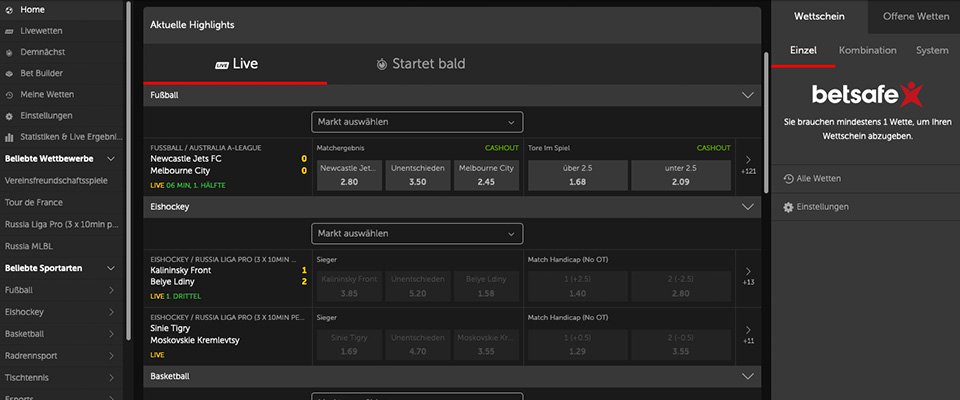 Betsafe Sportwetten
