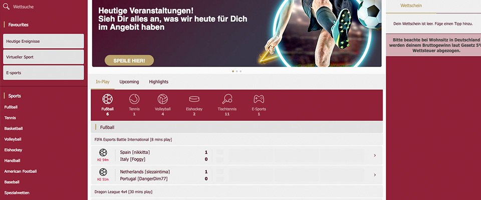 CherryCasino Sportwetten