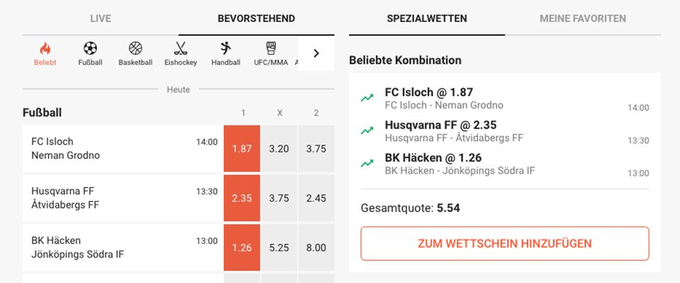 Leovegas Sportwetten