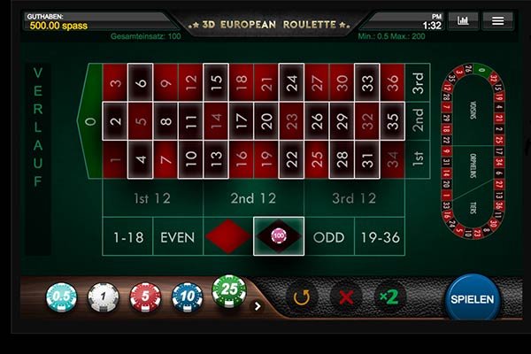 Gelungene Simulation: 3D European Roulette